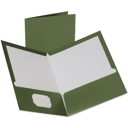 Oxford Metallic 2 Pocket Folder; Green OXF5049560